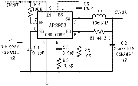 圖3：AP2953的典型應用電路。